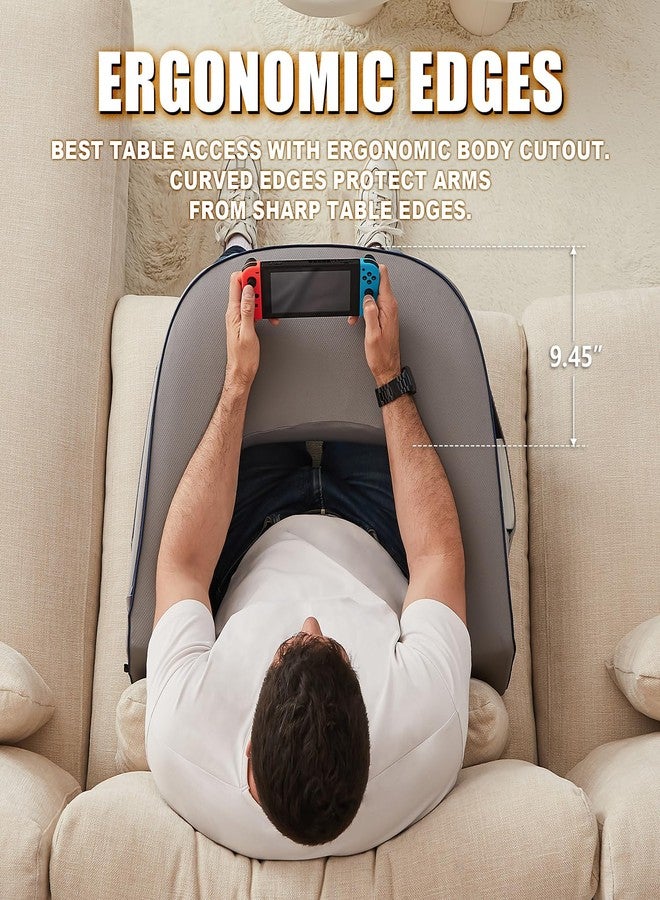cooloo8 Lap Desk Pillow for Bed, Soft Arm Rest Pillow, Reading Lap Pillow, Memory Foam Reading Pillow, Laptop Lap Desk for arms for Reading, Working in Bed Couch(Grey) - Image 4